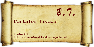 Bartalos Tivadar névjegykártya